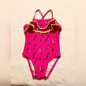 Circo girls size 18 months pink parrot designed swim suit, NWOT